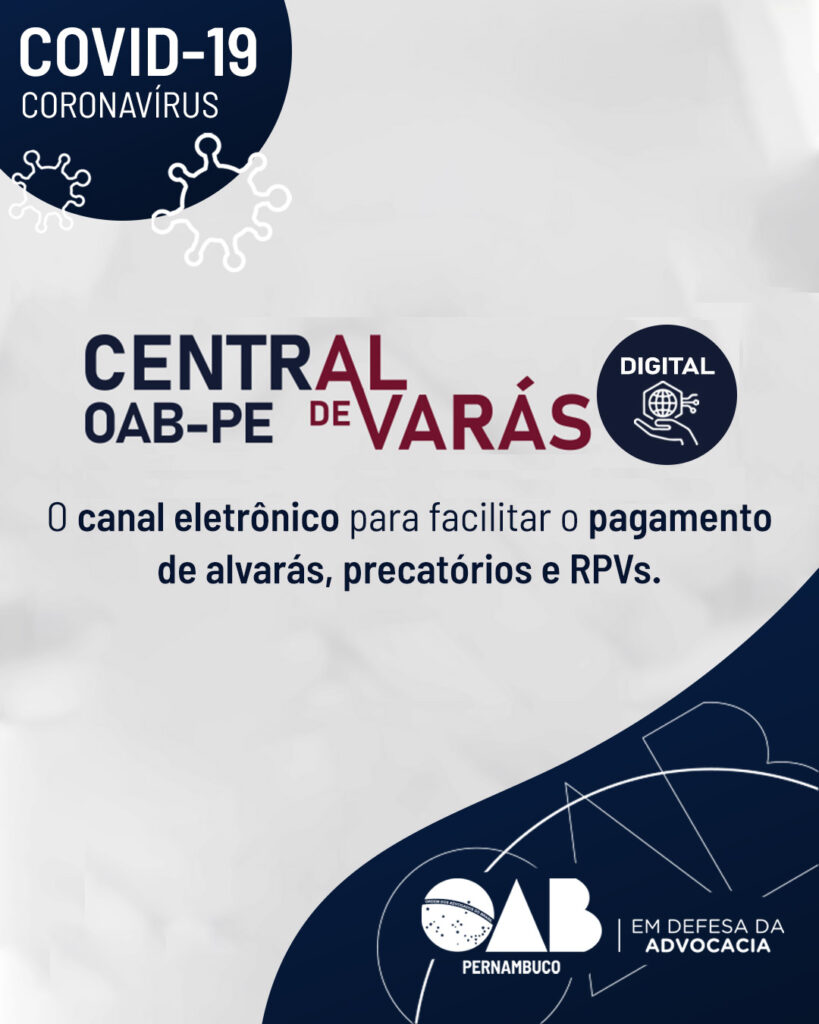 OAB-PE cria Central de Alvarás Digital agora no isolamento do novo coronavírus 2 Card Central de Alvaras Digital 1