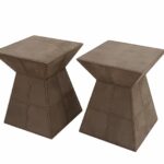 Casapronta participa de Leilão Solidário online 5 Mesas laterais em couro Louis Kazan 1 1