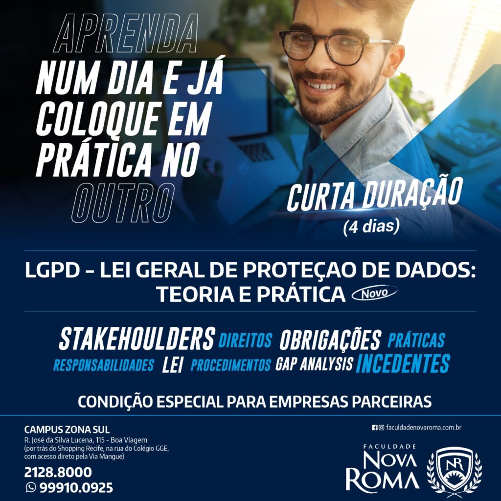 Fundação Getulio Vargas oferece curso on-line sobre a LGPD 2 DIVULGACAO Curso LGPD da FGV