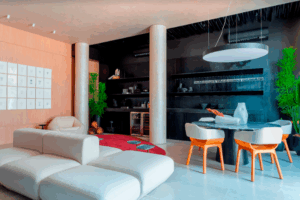 Luz e sombra no Home Copergás assinado pela arquiteta Ana Cristina Cunha na CASACOR PE 2022 3 HOME COPERGÁS - Foto: MCA ESTUDIO