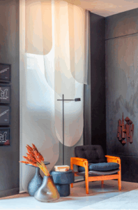 Luz e sombra no Home Copergás assinado pela arquiteta Ana Cristina Cunha na CASACOR PE 2022 5 HOME COPERGÁS - Foto: MCA Estudio